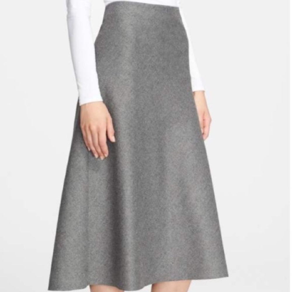Theory Gray Midi A-Line Skirt